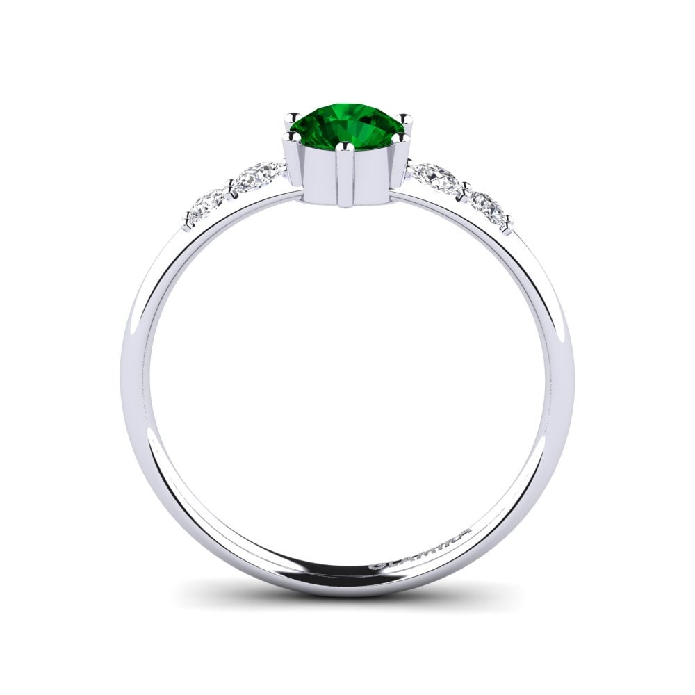 Green Zirconia Engagement Ring Lugh