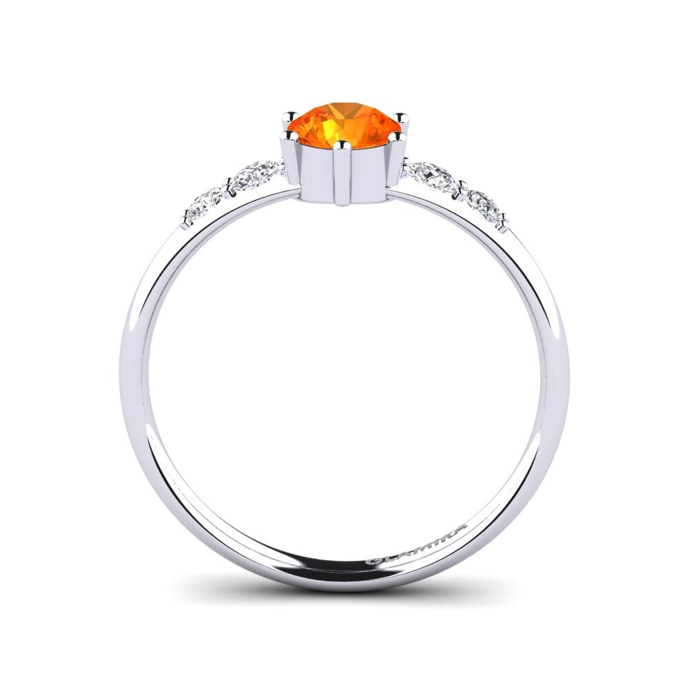 Orange Sapphire Engagement Ring Lugh
