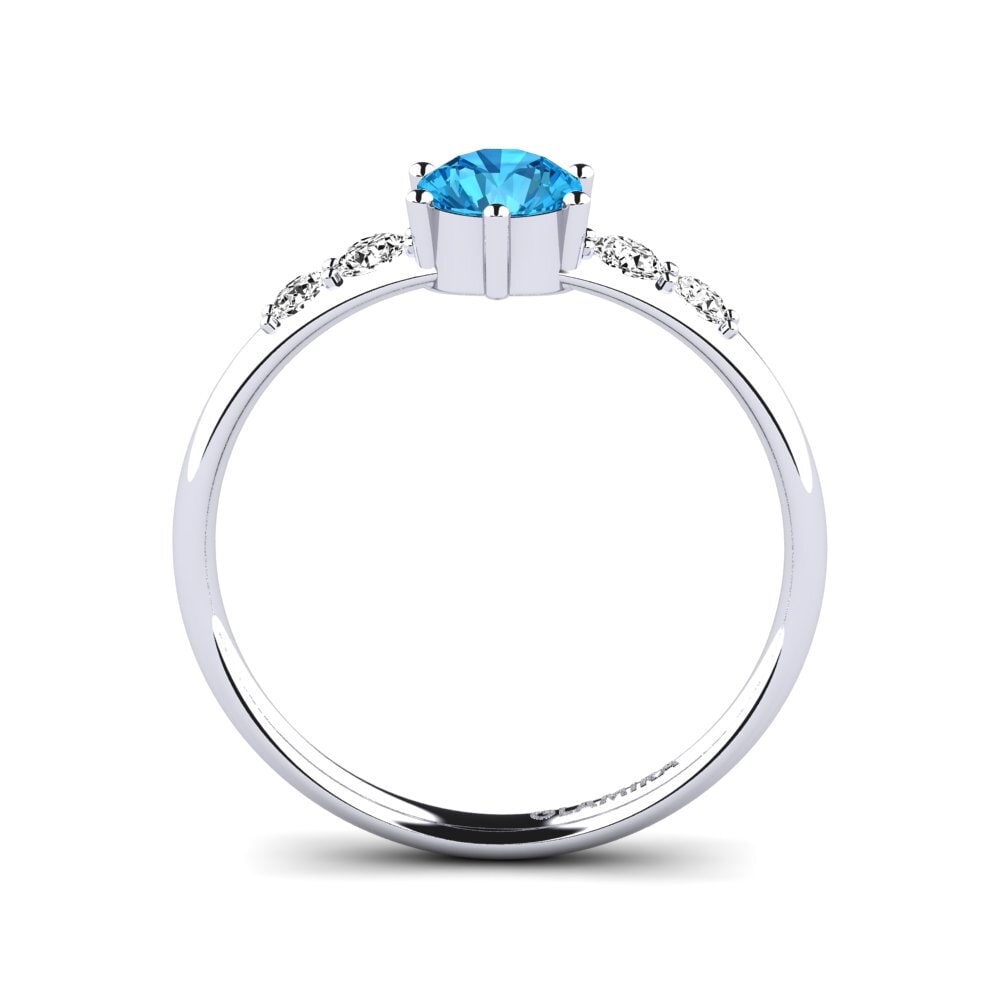 Topacio azul Anillo de compromiso Lugh
