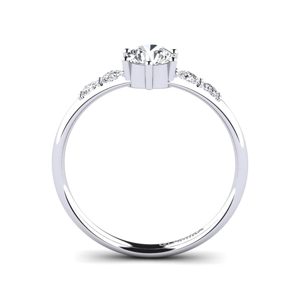 White Silver White Zircon Engagement Ring Lugh