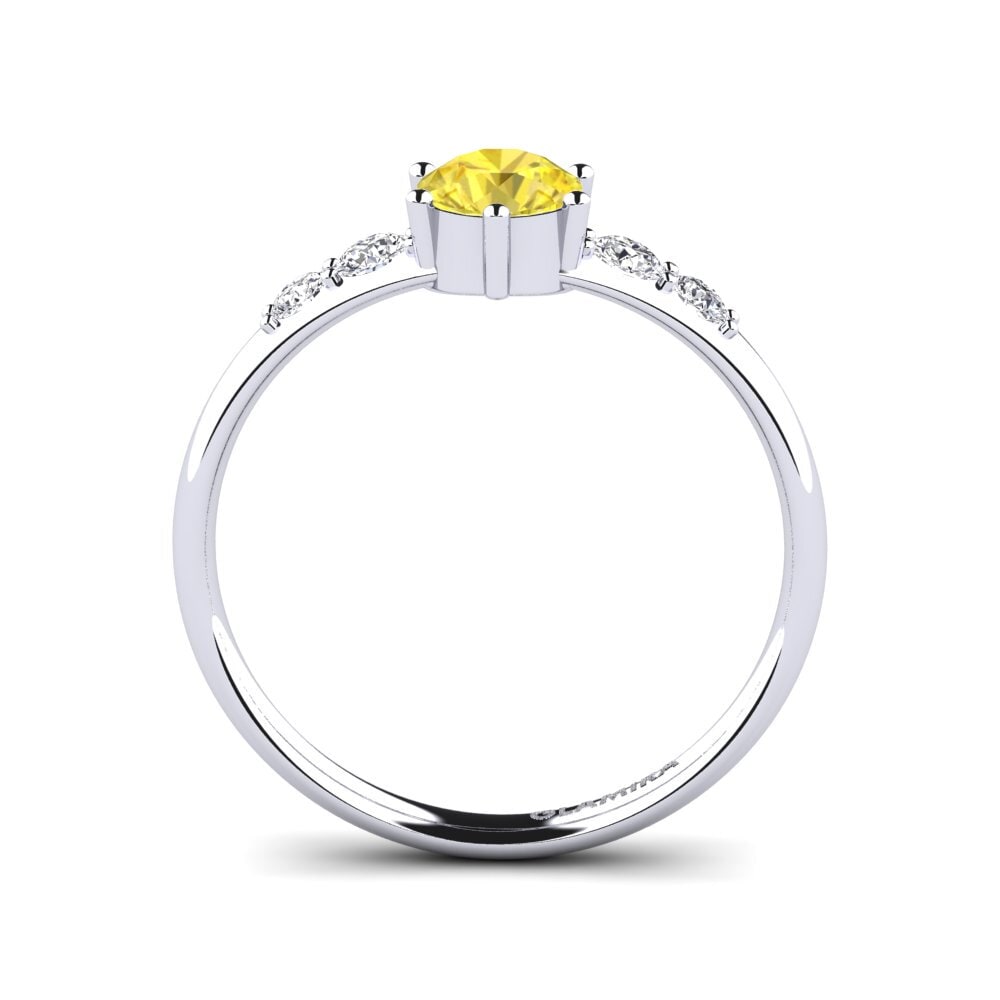Gul safir Forlovelsesring Lugh