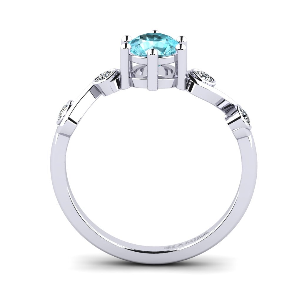 White Silver Blue Zircon Women's Ring Lyth
