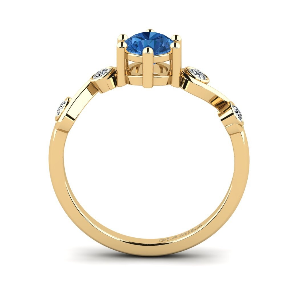 Zircônia azul escuro Anel Feminino Lyth