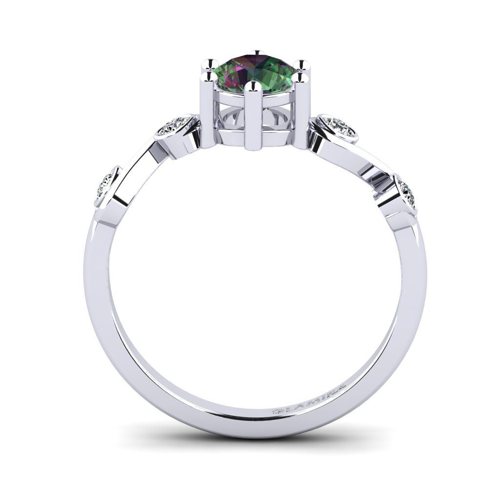 White Silver Mystic Topaz Women's Ring Lyth