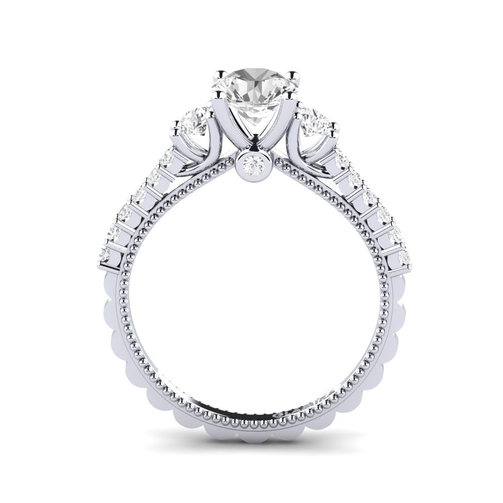 Zafiro blanco Anillo de compromiso Mabilia