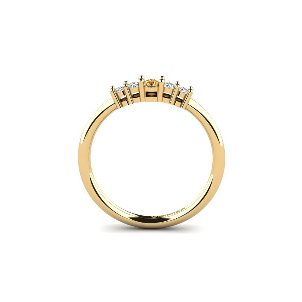 14ct Yellow Gold Brown Diamond Engagement Ring Macolie