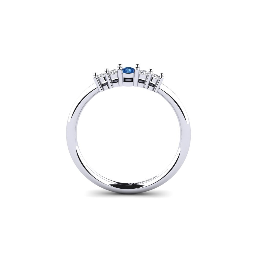 Zircônia azul escuro Anel de Noivado Macolie
