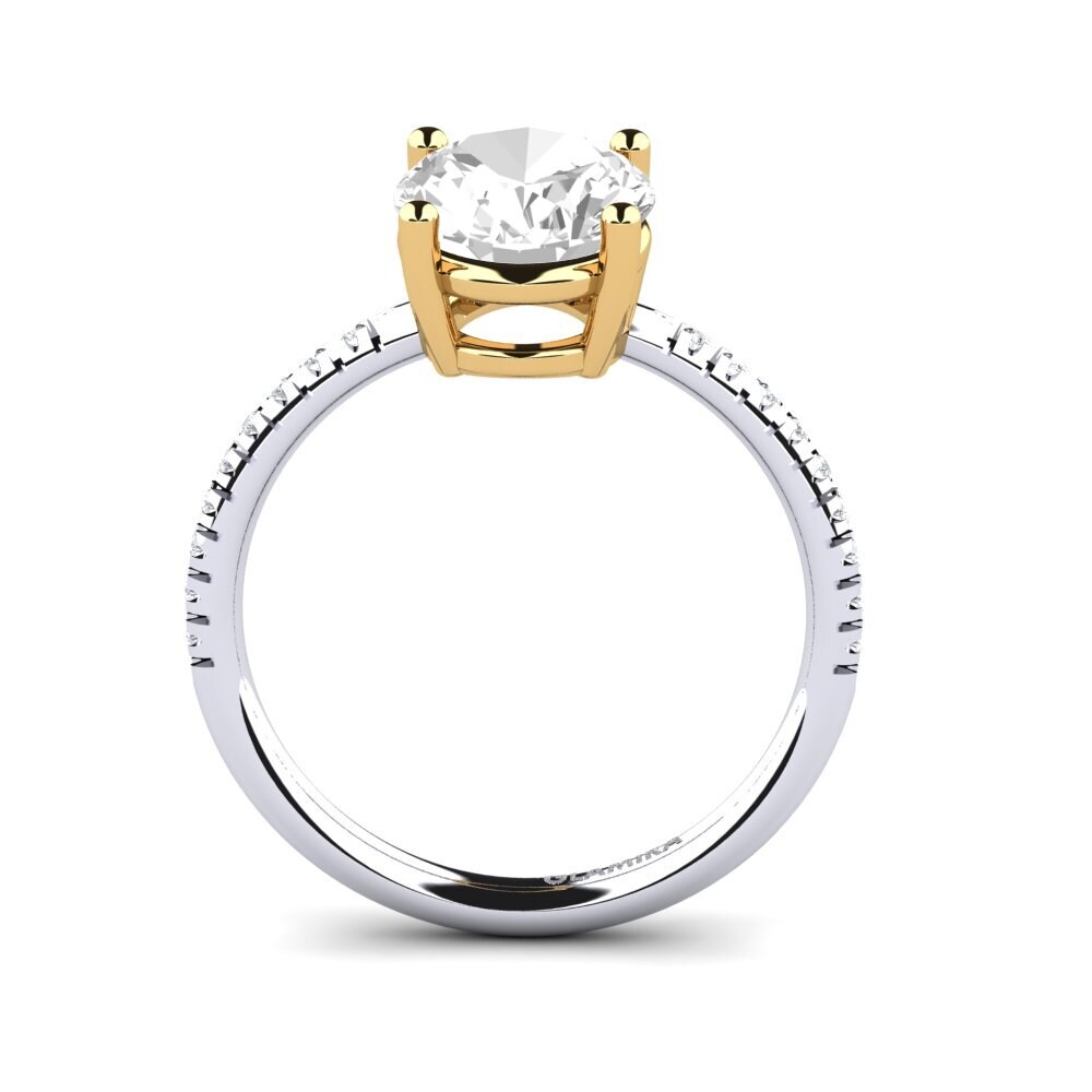 14ct White / Yellow Gold White Topaz Engagement Ring Malgosia