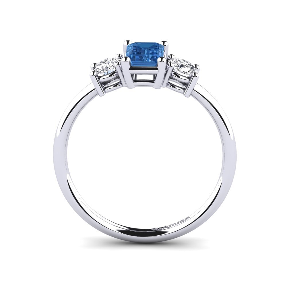 Zircônia azul escuro Anel de Noivado Mania