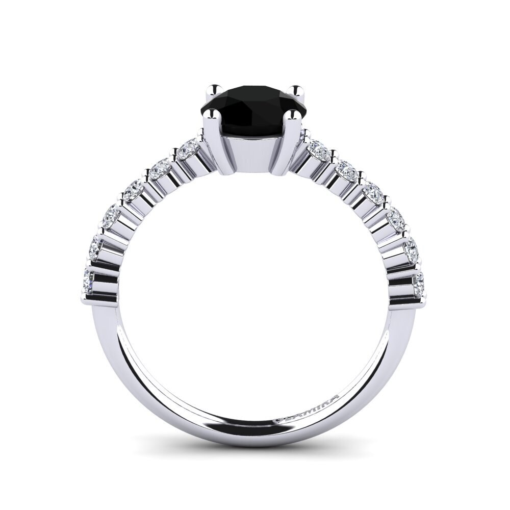 Black Sapphire Engagement Ring Manilla