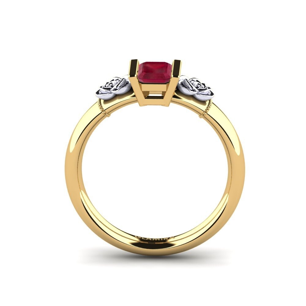 14ct Yellow & White Gold Ruby Women's Ring Misery