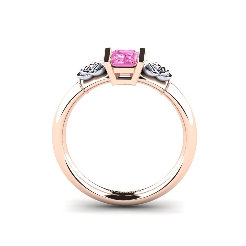 18ct Rose & White Gold Pink Topaz Women's Ring Misery