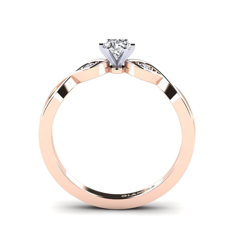 Oro Rosso & Bianco 750 Anello di fidanzamento Neveda