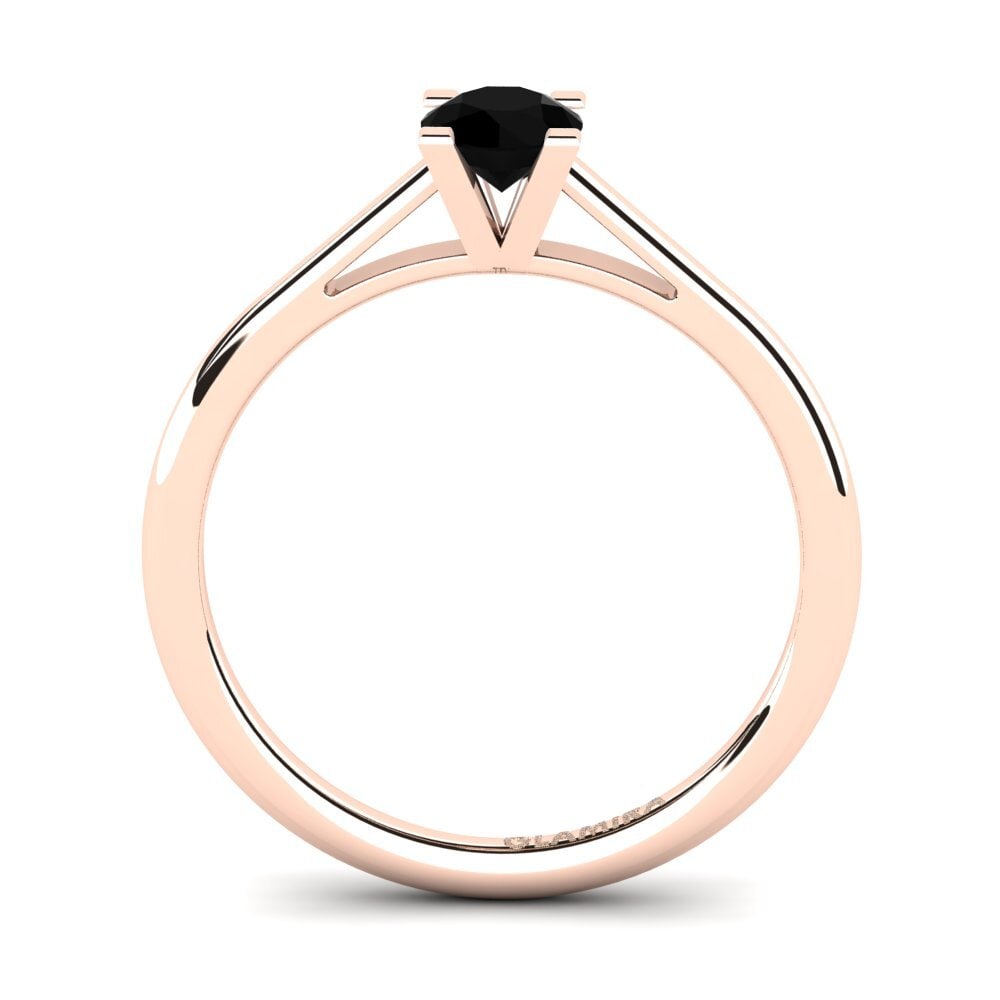 14ct Rose Gold Black Onyx Engagement Ring Nichele