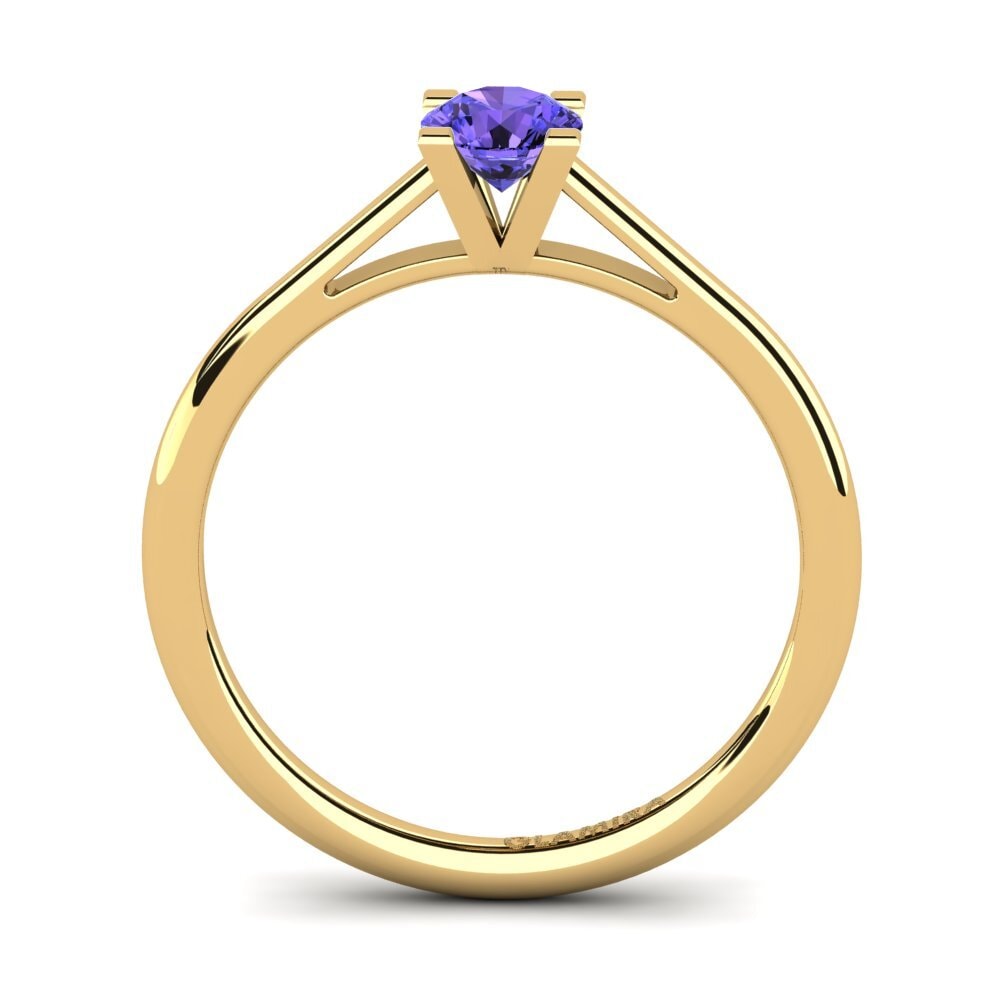 18k Oro Amarillo Tanzanita Anillo de compromiso Nichele