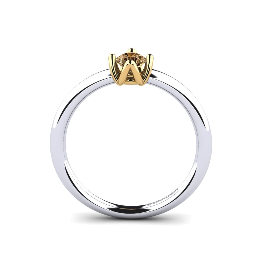 18ct White & Yellow Gold Brown Diamond Women's Ring Loredana