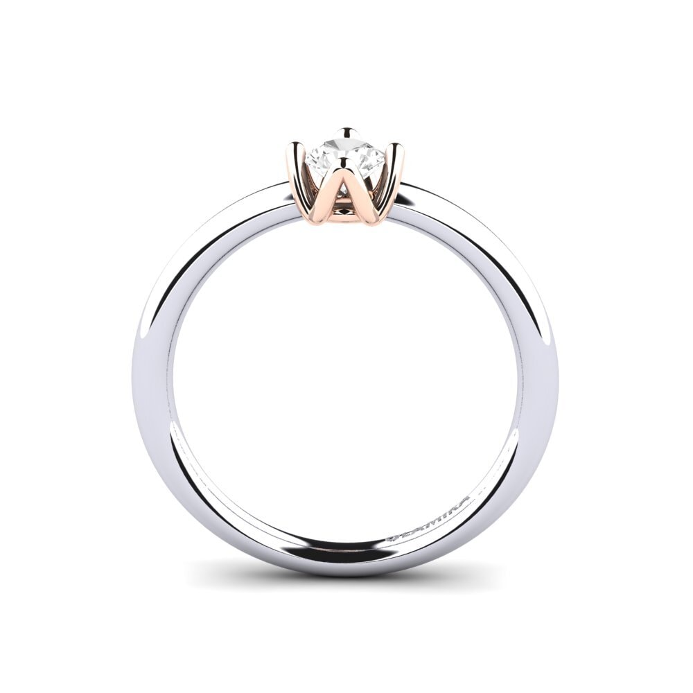 18ct White & Rose Gold White sapphire Women's Ring Loredana