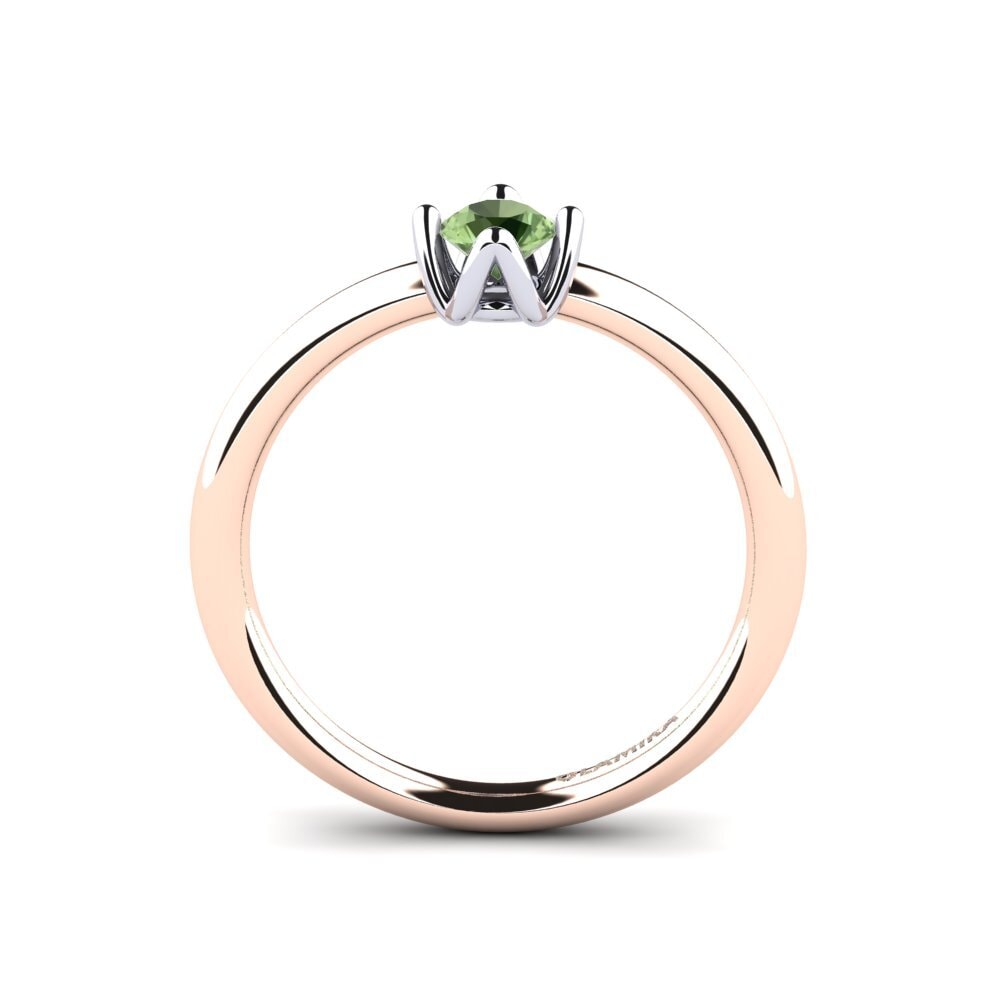 18ct Rose & White Gold Green Sapphire Women's Ring Loredana