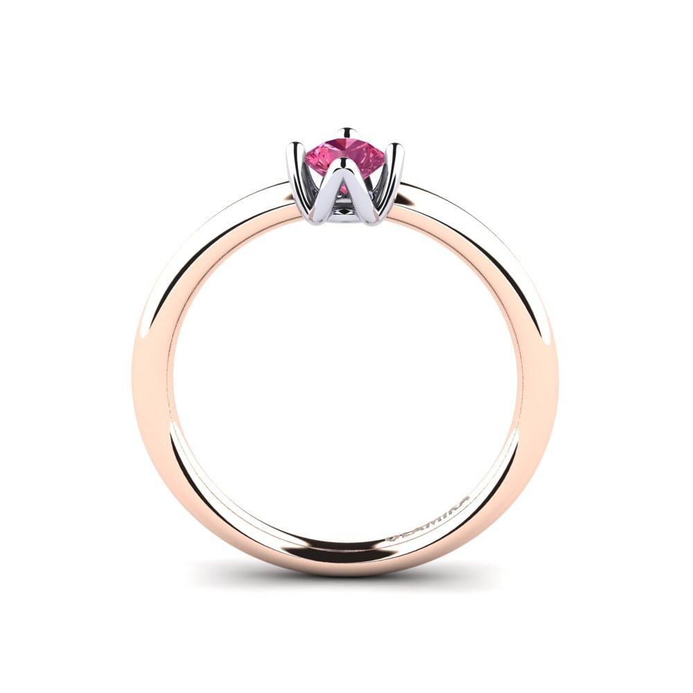 18ct Rose & White Gold Pink Tourmaline Women's Ring Loredana