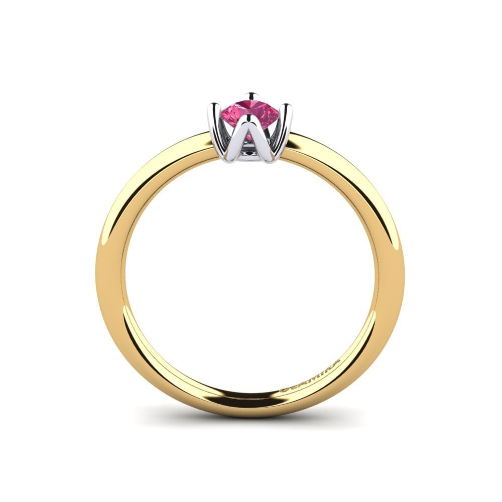 18ct Yellow & White Gold Pink Tourmaline Women's Ring Loredana