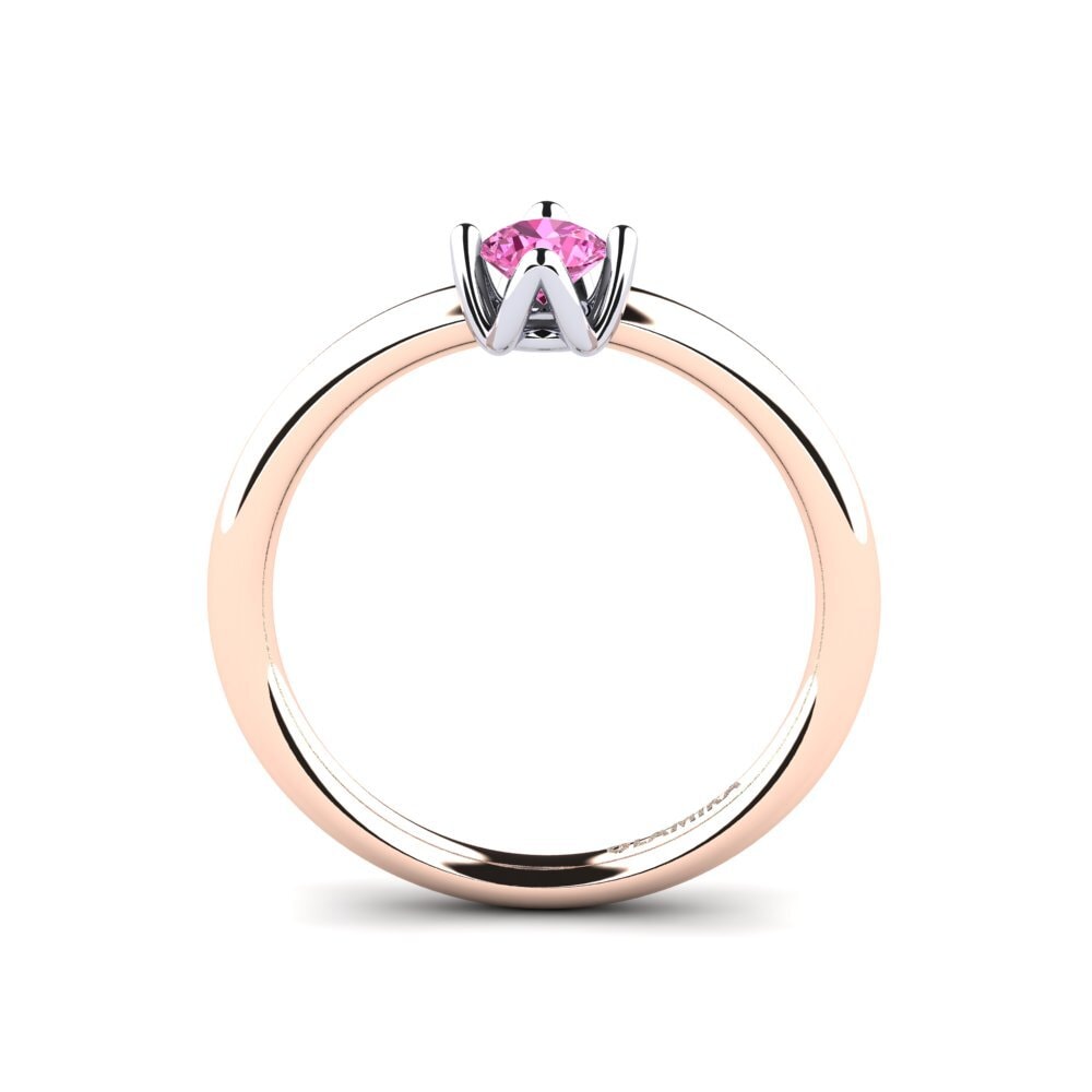 18ct Rose & White Gold Pink Topaz Women's Ring Loredana