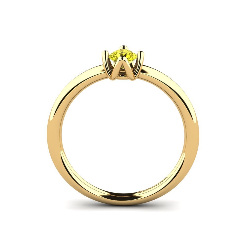 14ct Yellow Gold Yellow Diamond Women's Ring Loredana