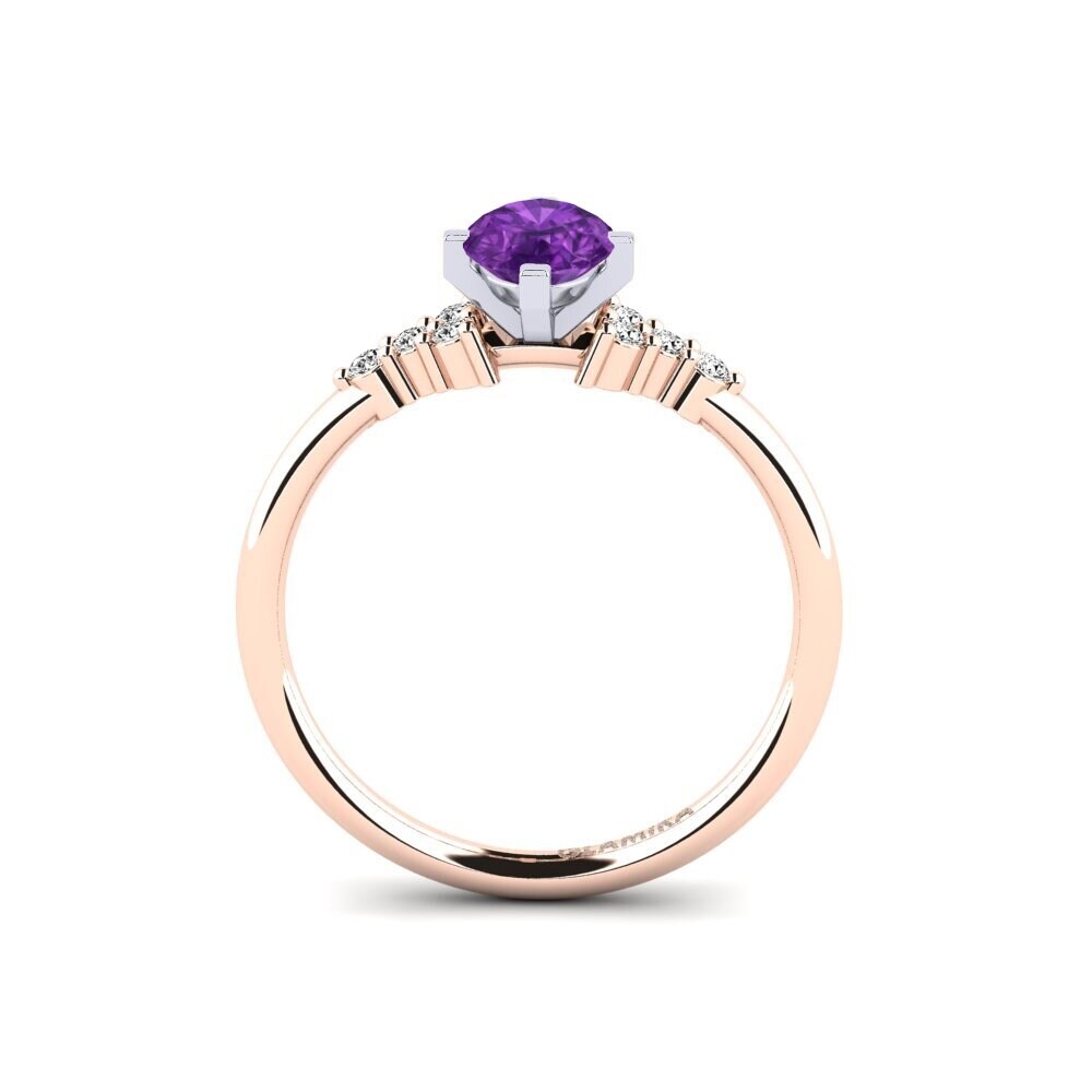14ct Rose / White Gold Amethyst Engagement Ring Odelyn