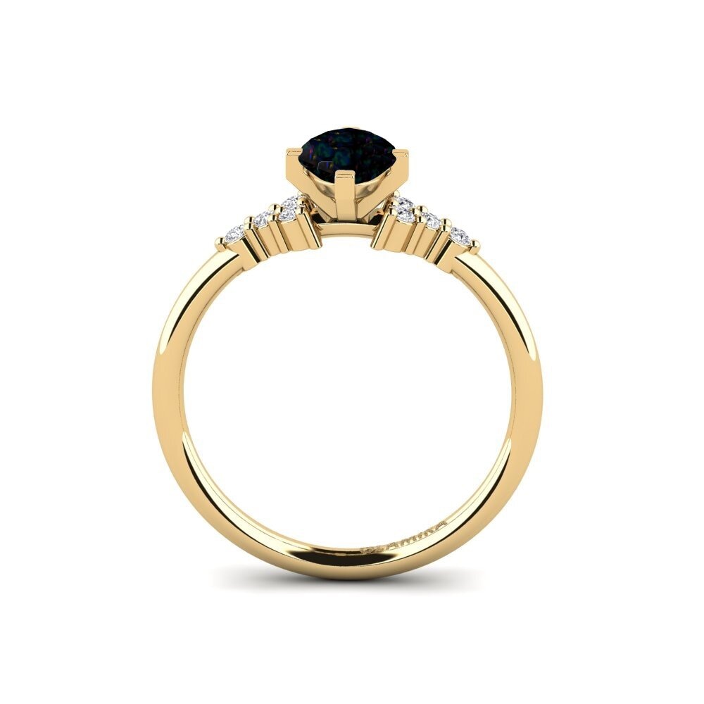 Black Opal Engagement Ring Odelyn