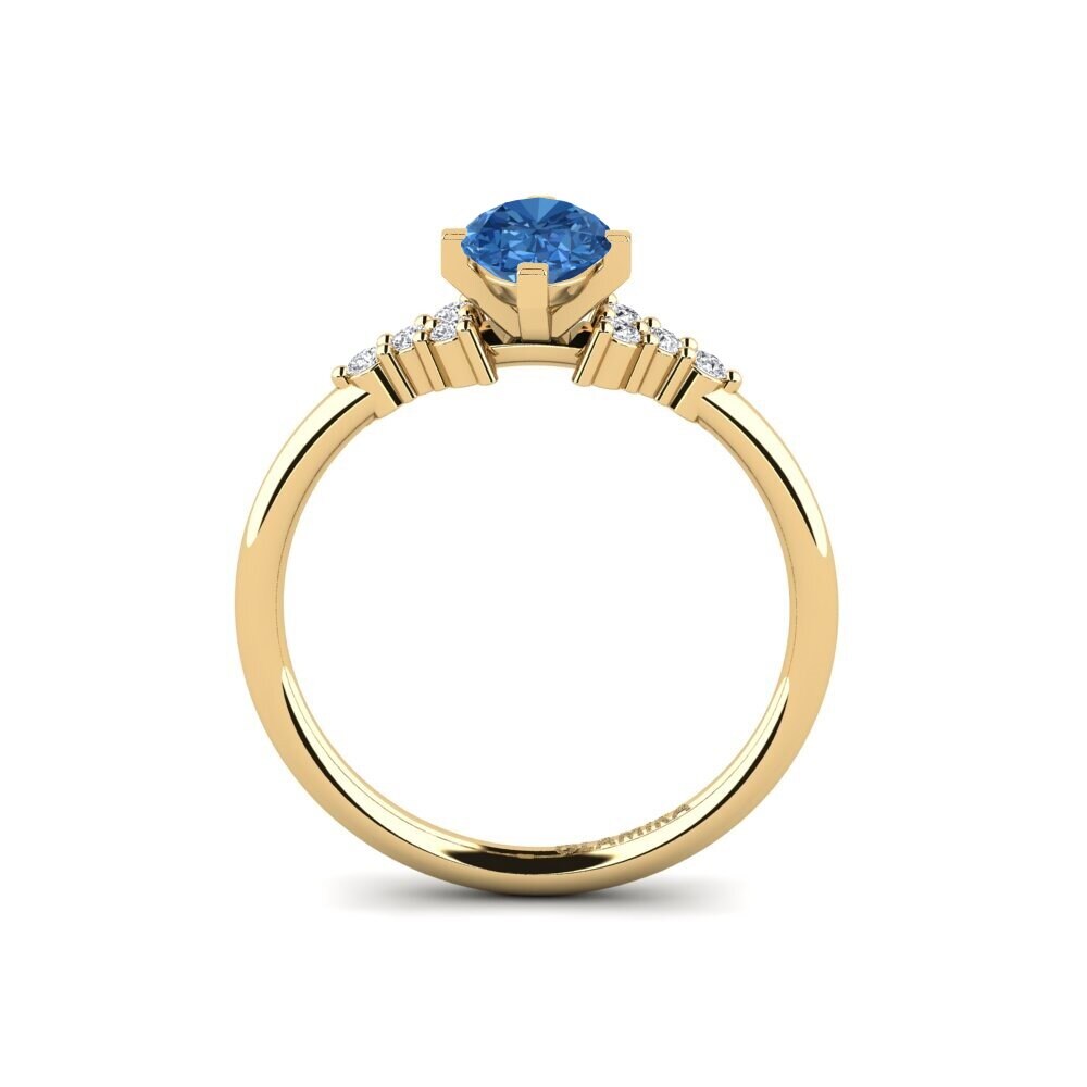 Circonita Azul Oscuro Anillo de compromiso Odelyn