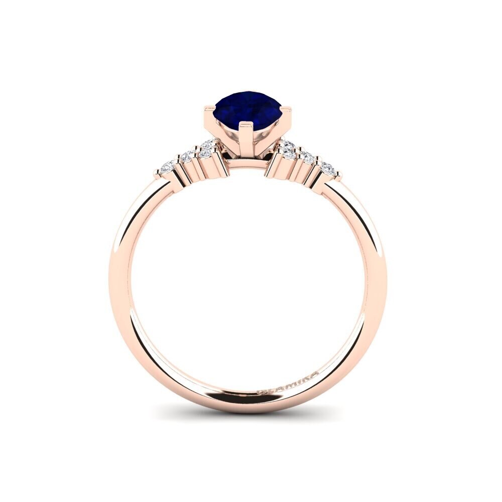 14ct Rose Gold Sapphire Engagement Ring Odelyn