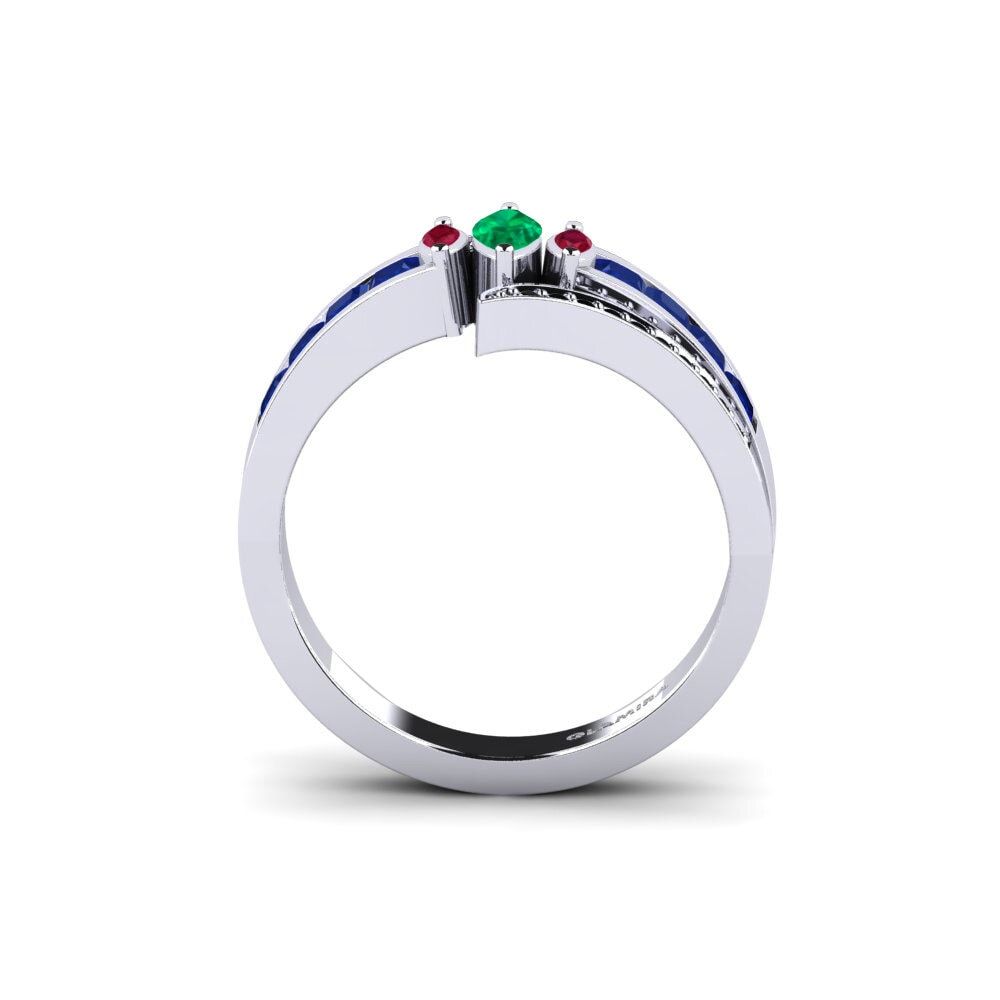 White Silver Engagement Ring Poppy
