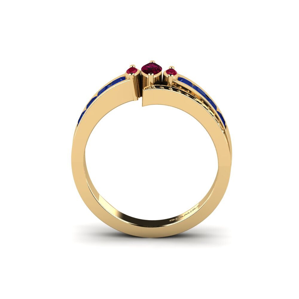 14ct Yellow Gold Rhodolite Garnet Engagement Ring Poppy