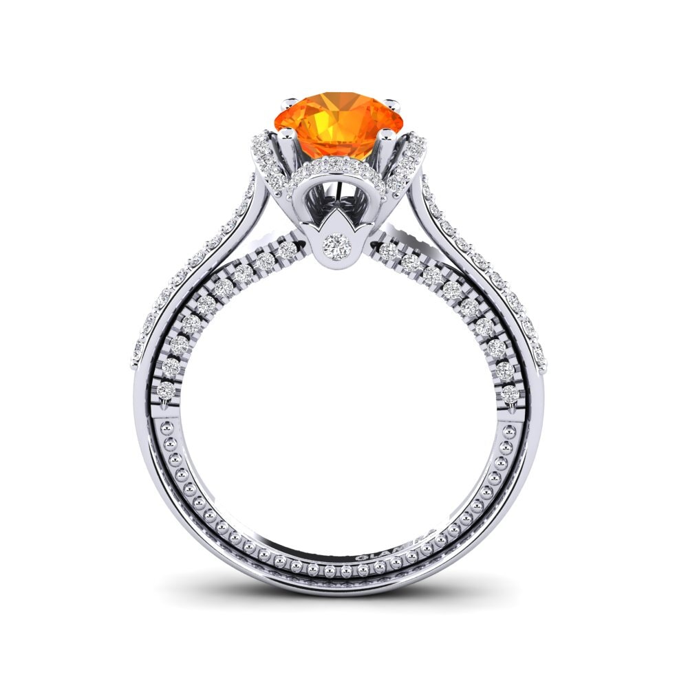Orange Sapphire Engagement Ring Sashenka
