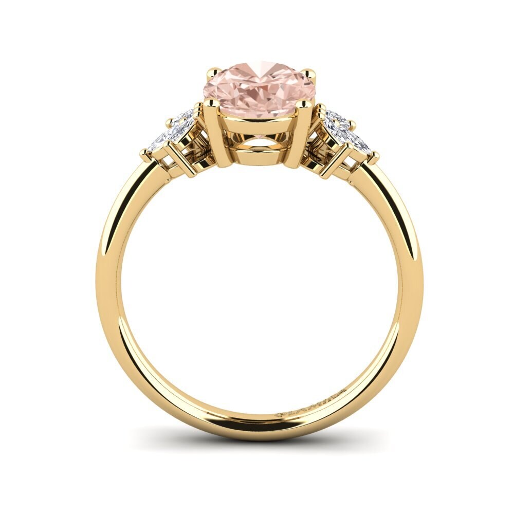 14ct Yellow Gold Morganite Engagement Ring Snegyl