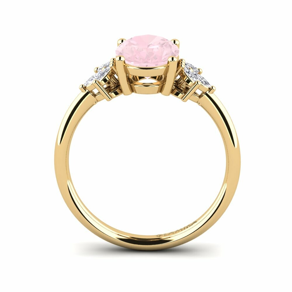Quartz Rose Bague de fiançailles Snegyl