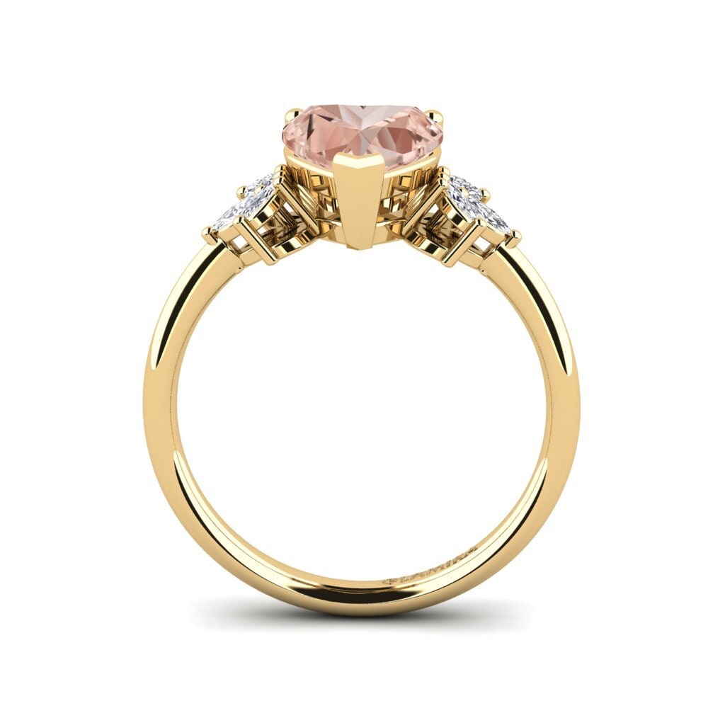 14ct Yellow Gold Morganite Engagement Ring Spenni