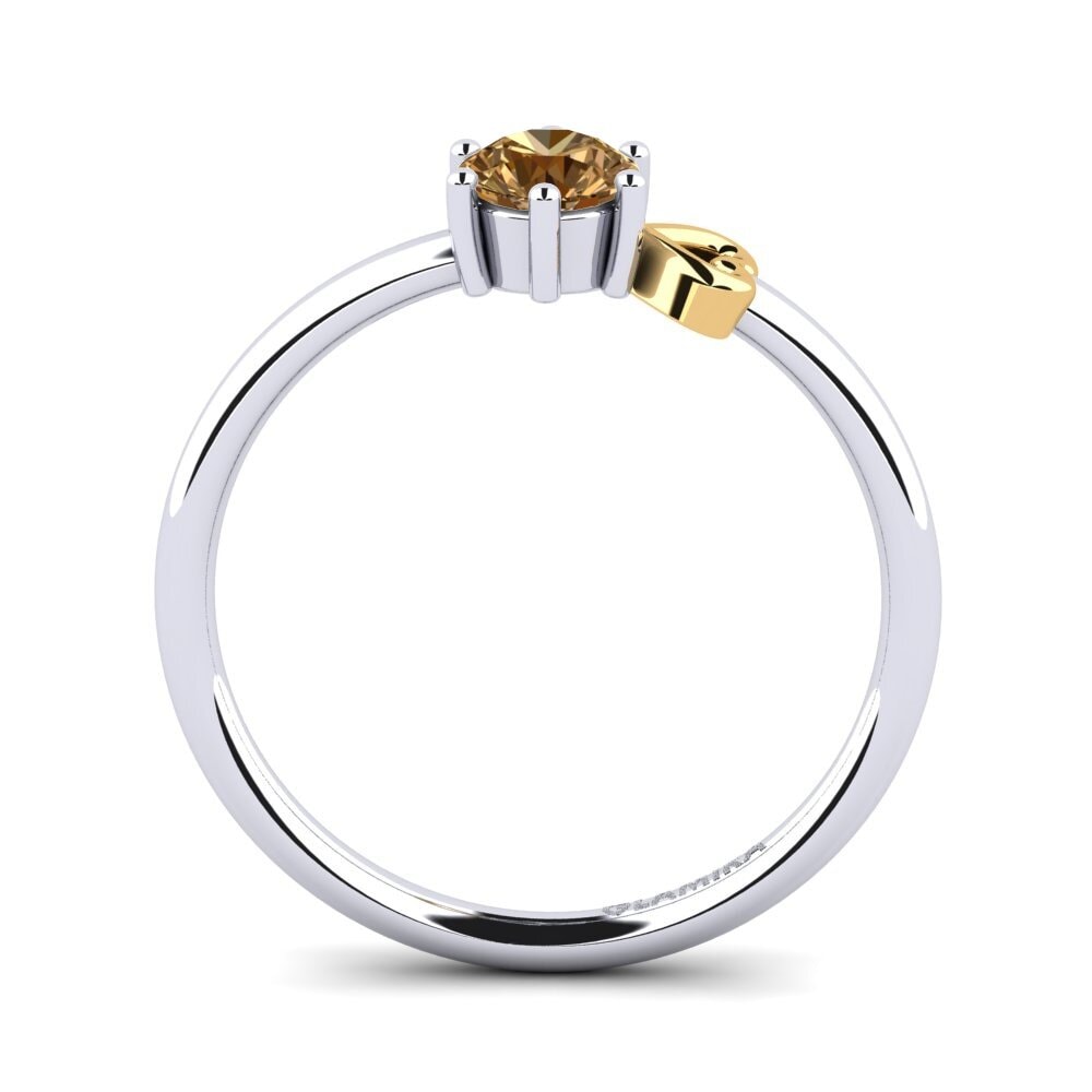 18ct White & Yellow Gold Brown Diamond Women's Ring Tasenka