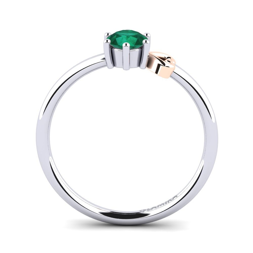 14ct White & Rose Gold Emerald Women's Ring Tasenka