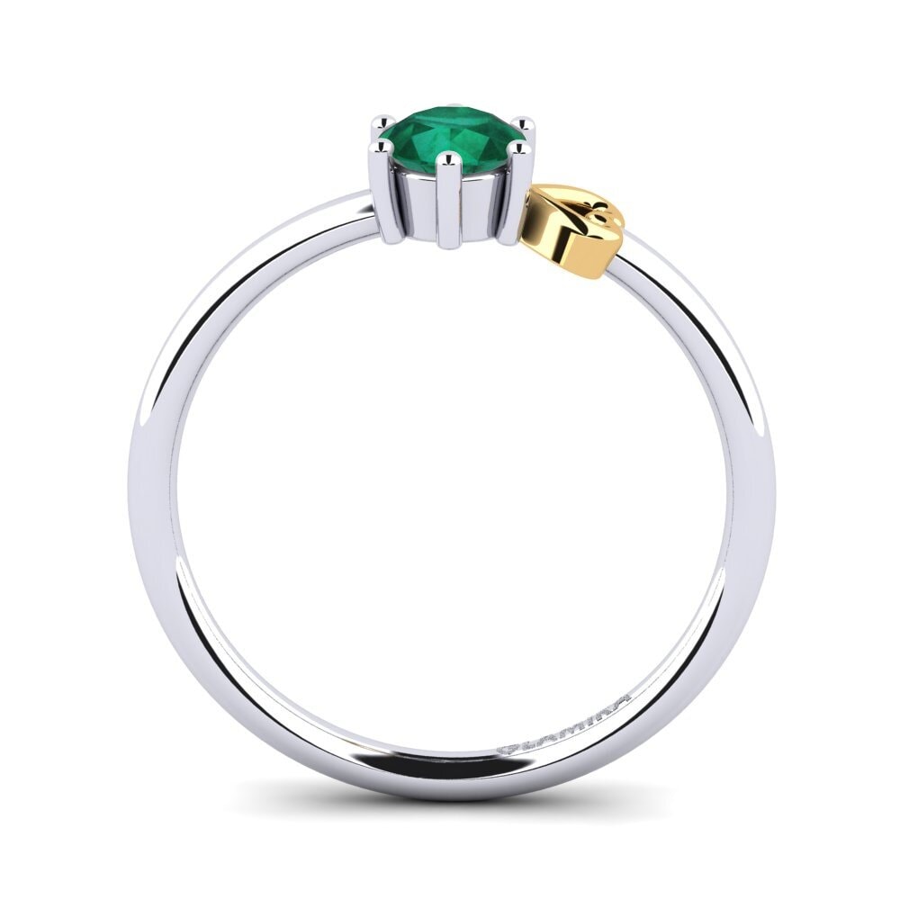 14ct White & Yellow Gold Emerald Women's Ring Tasenka