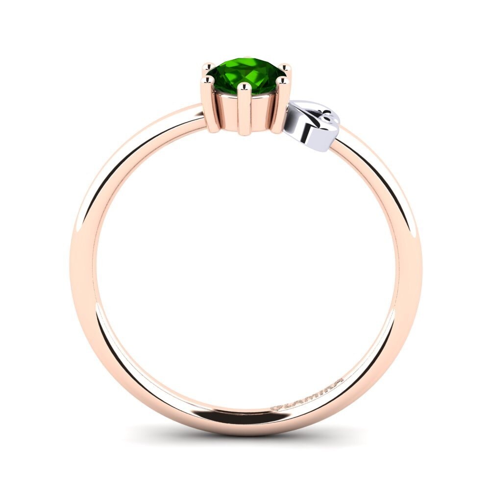18ct Rose & White Gold Green Tourmaline Women's Ring Tasenka