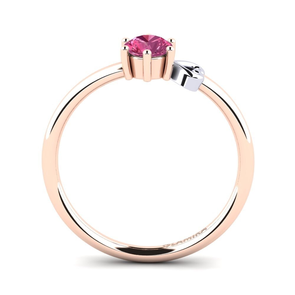 18ct Rose & White Gold Pink Tourmaline Women's Ring Tasenka
