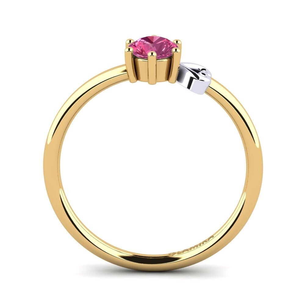 18ct Yellow & White Gold Pink Tourmaline Women's Ring Tasenka