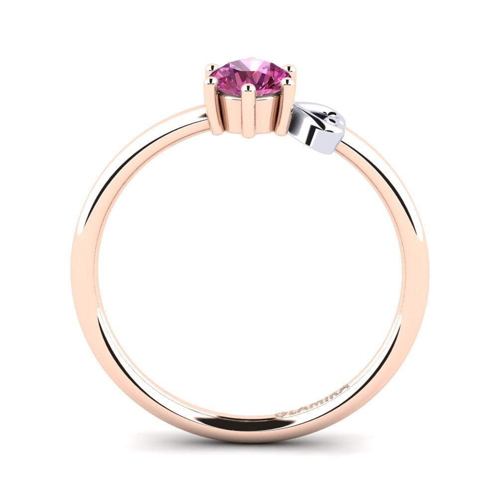 18ct Rose & White Gold Pink Topaz Women's Ring Tasenka