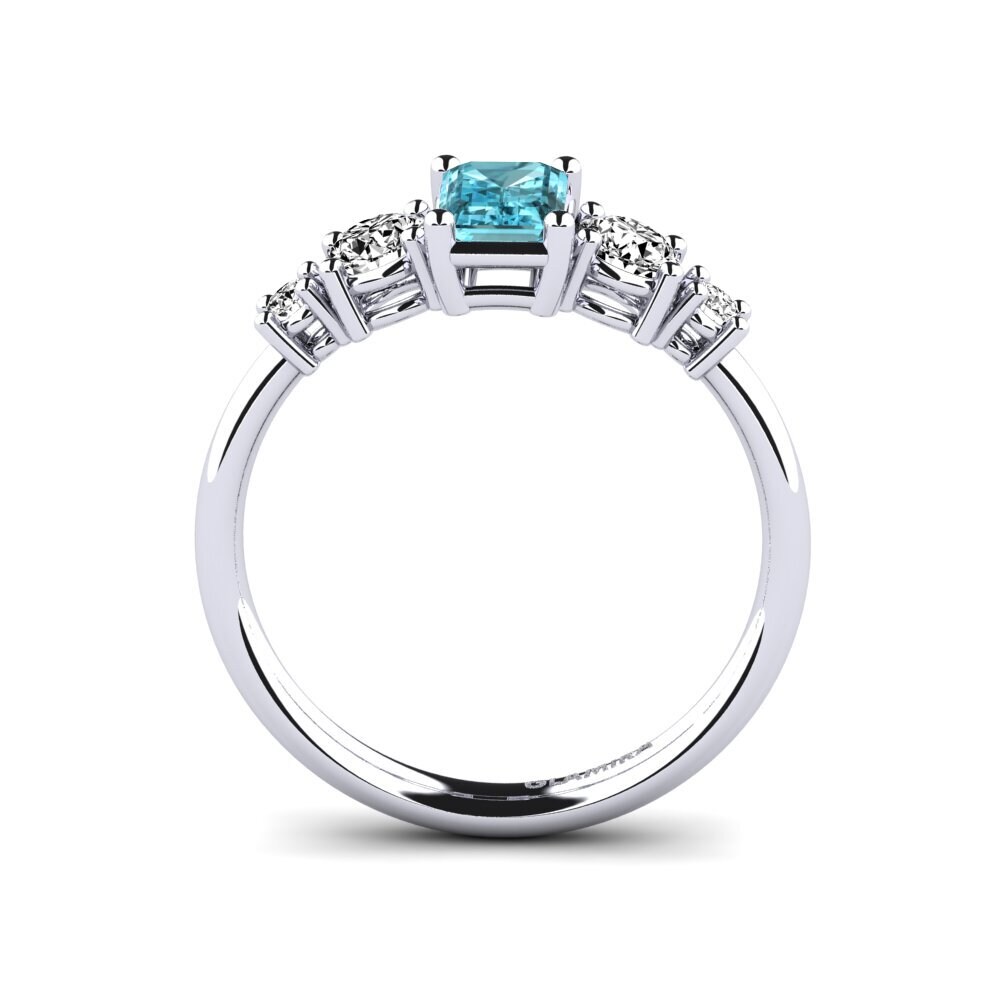 Blue Zircon Engagement Ring Tessa