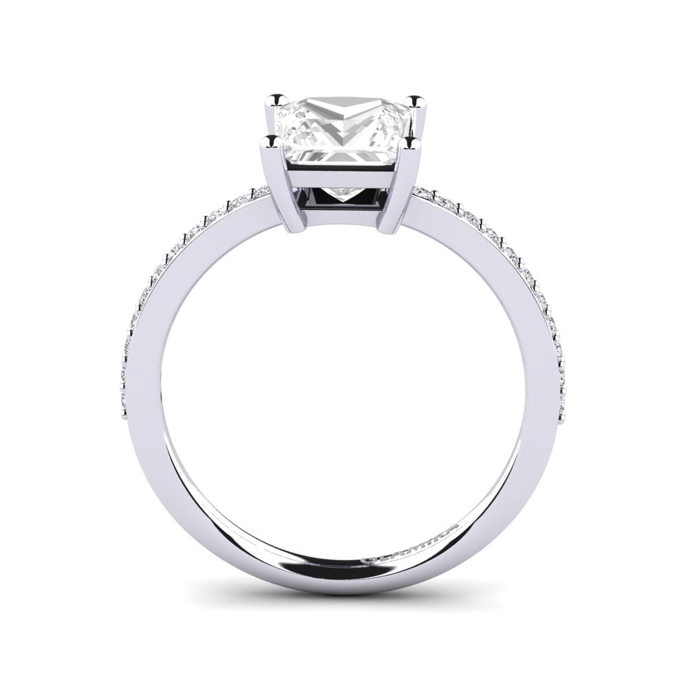 9k White Gold White Topaz Engagement Ring Thursa