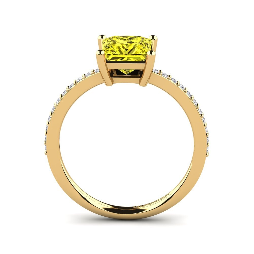 Princess Yellow Diamond Engagement Ring Thursa