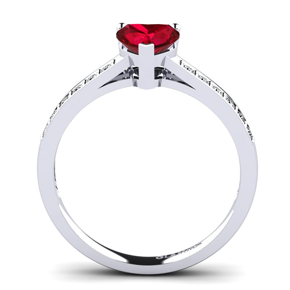 Red Zirconia Engagement Ring Tina