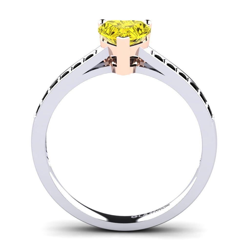 14K Wit & Rood Goud Verlovingsring Tina