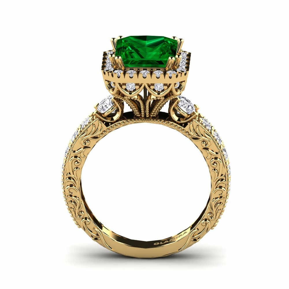Green Zirconia Engagement Ring Mariko