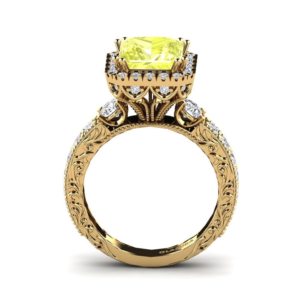 Lemon Quartz Engagement Ring Mariko
